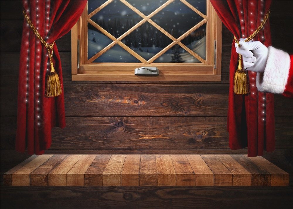 Christmas Family Theme Yellow Xmas balls Backdrop Winter Pine Tree Background