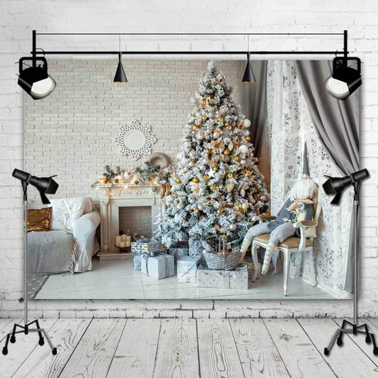 Christmas Backdrops Trees Children Vinyl Wallpaper 7x5ft Background Photography