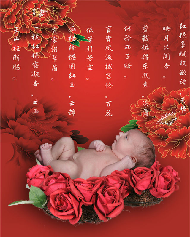 Red Photography Backdrops Vinyl 5x7FT Baby Photo Studio Background Chinese Style