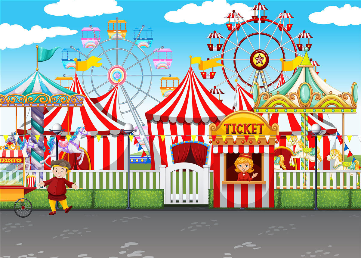 Birthday Photo Background prop Circus Carnival Party Baby Photography Backdrops
