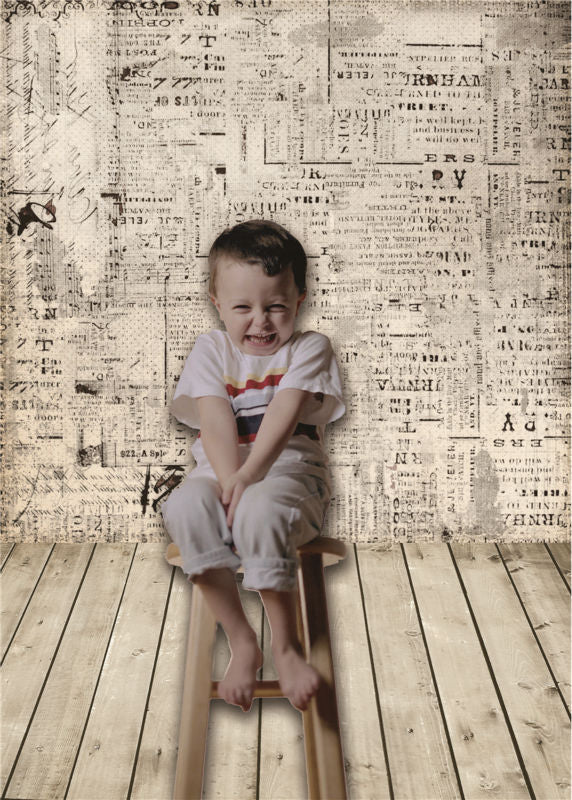 Photo Background Vinyl Wooden Floor Newspaper Photography Backdrops 5x7FT MS37