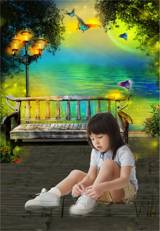 Scenic Background Photo Studio Props Vinyl 5x7FT Photography Backdrops Sea Night