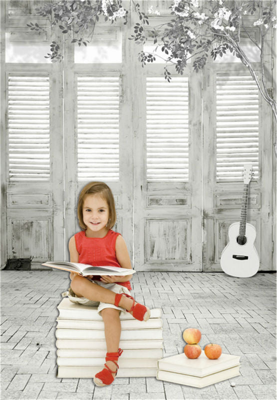 Brick Wall Background Studio Children Photography Backdrops Guitar Vinyl 5x7FT