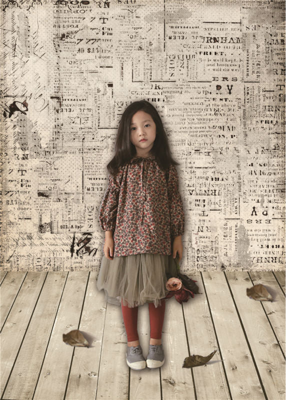 Photo Background Vinyl Wooden Floor Newspaper Photography Backdrops 5x7FT MS37