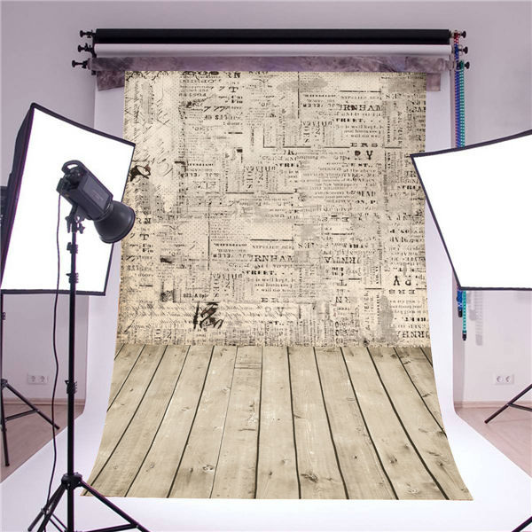 Photo Background Vinyl Wooden Floor Newspaper Photography Backdrops 5x7FT MS37