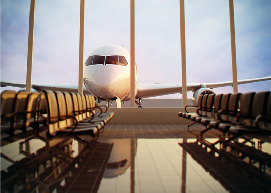 Airport Terminal Airplane Landing Backdrop Airport Lounge Photography Background