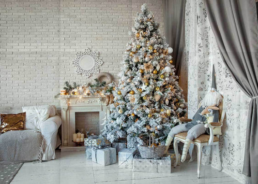 Christmas Backdrops Trees Children Vinyl Wallpaper 7x5ft Background Photography