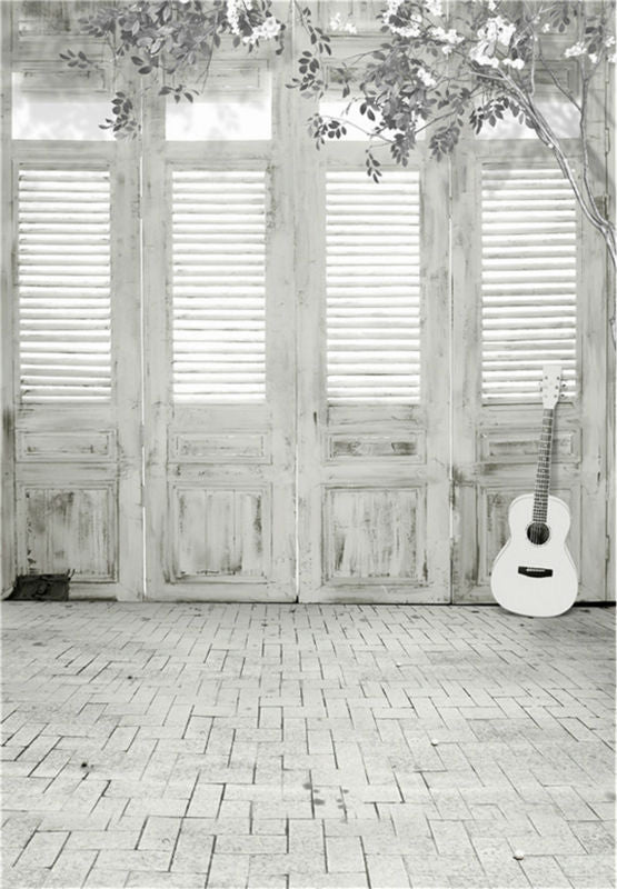 Brick Wall Background Studio Children Photography Backdrops Guitar Vinyl 5x7FT