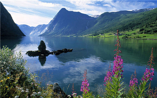 Mountains Photography Backdrops Photo Props Scenic Background Lake Vinyl 7x5FT