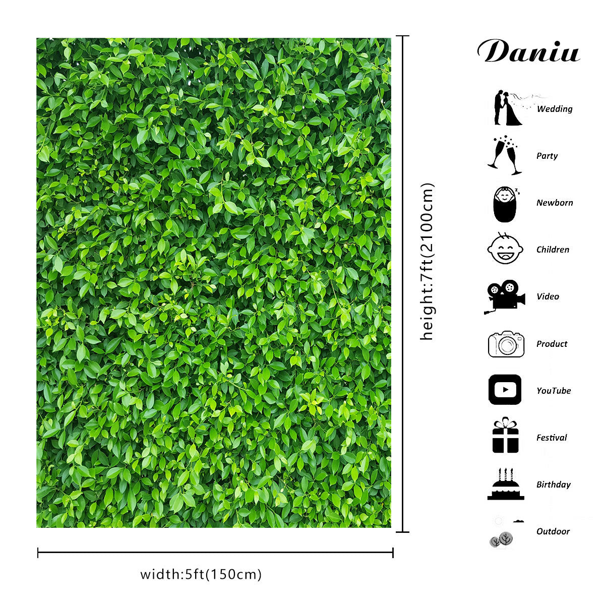 Green Leaves Photography Backdrops Vinyl Background For Baby Photo Props Studio