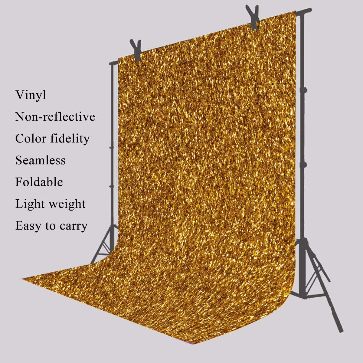 Gold Vinyl Background Glare Glitter Photo Backdrops for Photography Studio Props