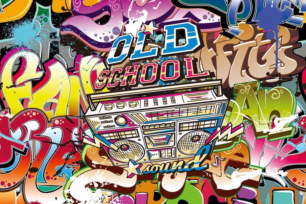 Old School Vinyl Background Photo Party Hip Hop 80's Photography Props Backdrops