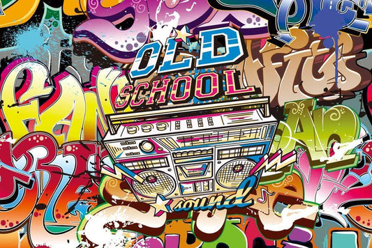 Old School Vinyl Background Photo Party Hip Hop 80's Photography Props Backdrops