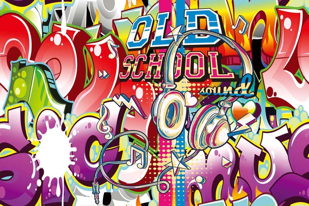 Old School Background Photo Props Graffiti Vinyl Photography Backdrops Hip Hop
