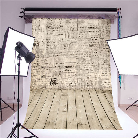 Photo Background Vinyl Wooden Floor Newspaper Photography Backdrops 5x7FT MS37